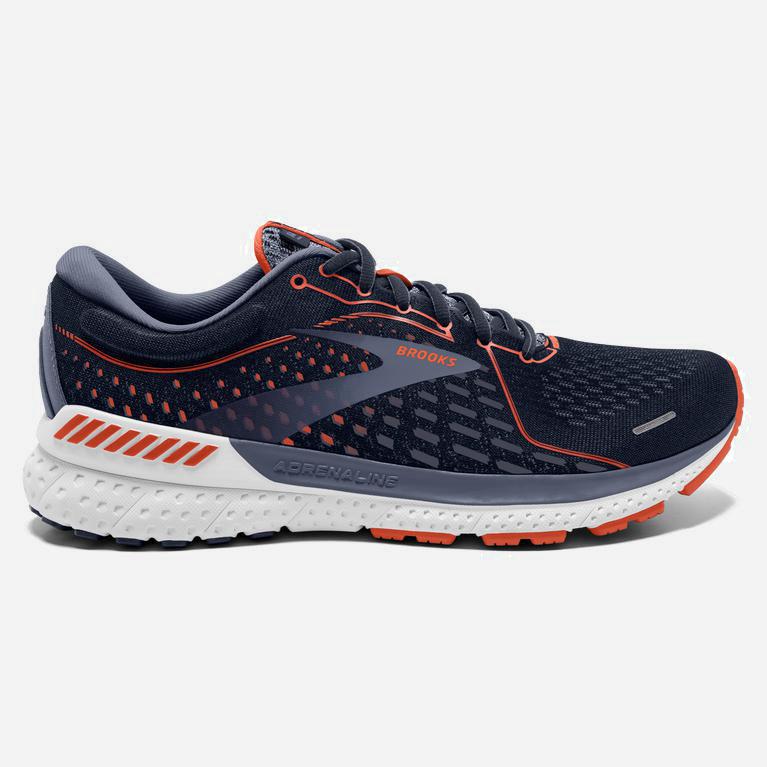 Brooks Adrenaline Gts 21 Israel - Men's Road Running Shoes - Navy/Red Clay/Gray (67310-EGMR)